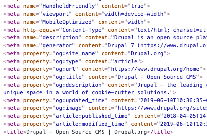 Meta tags in code